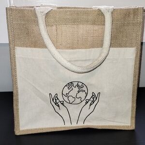 New Eco-Conscious Tan and Cream Tote Bag